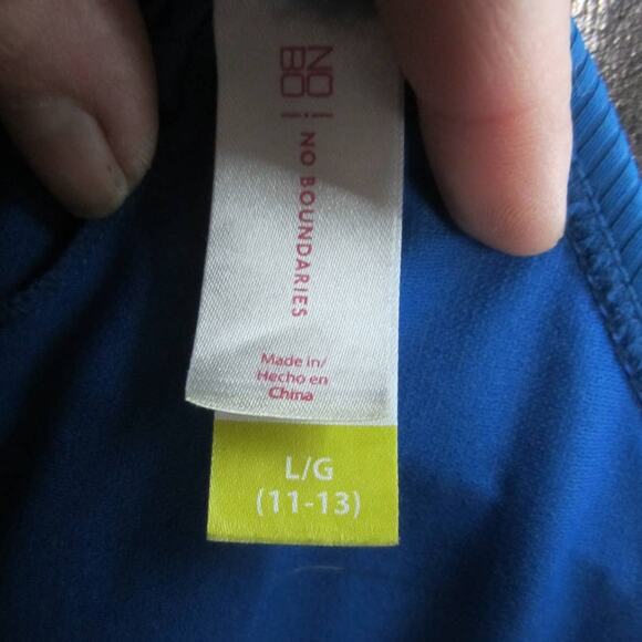 Y2K Swim Beachwear Bold Blue Bikini Top No Boundaries L (11-13) - Picture 7 of 8